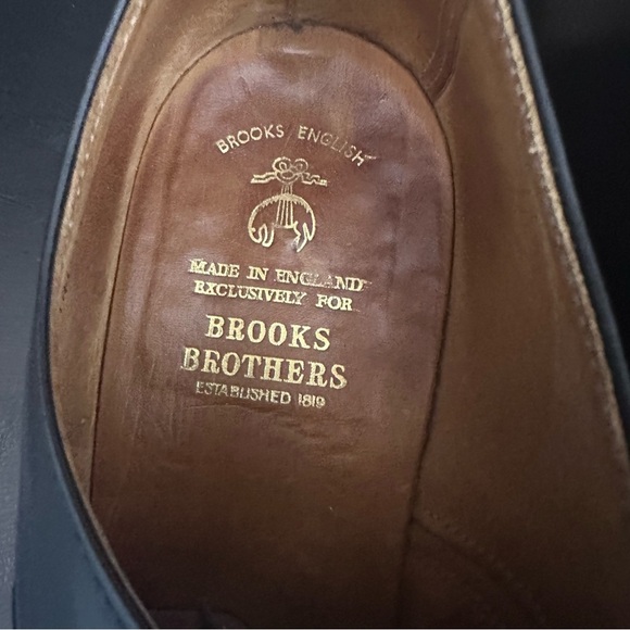 Brooks Brothers Alfred Sargent Oxford Shoes Mens 10 D Black Leather Cap Toe - Picture 6 of 9